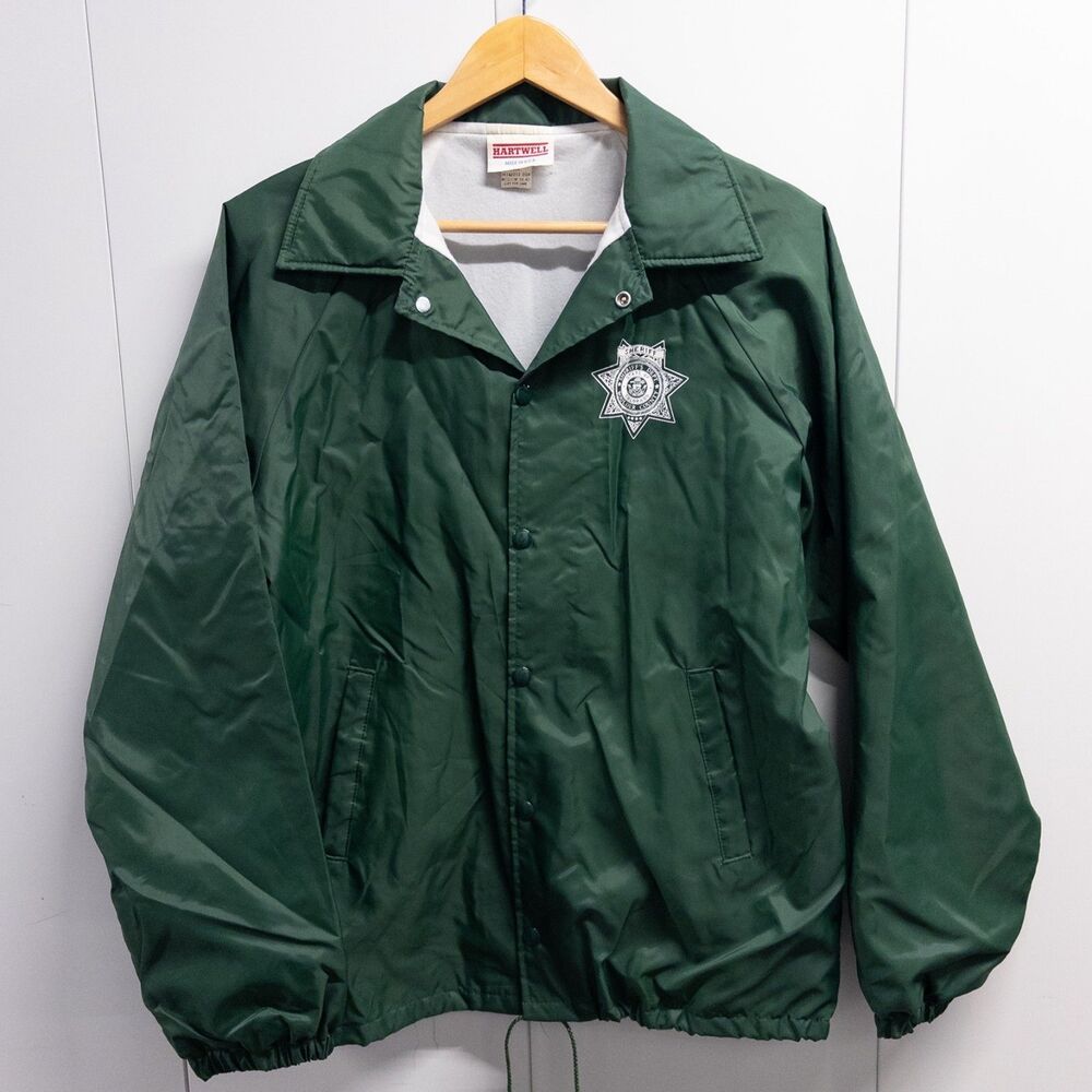 Vintage mid 90s Boulder County Sheriff Jacket Hartwell USA Made Green Official M